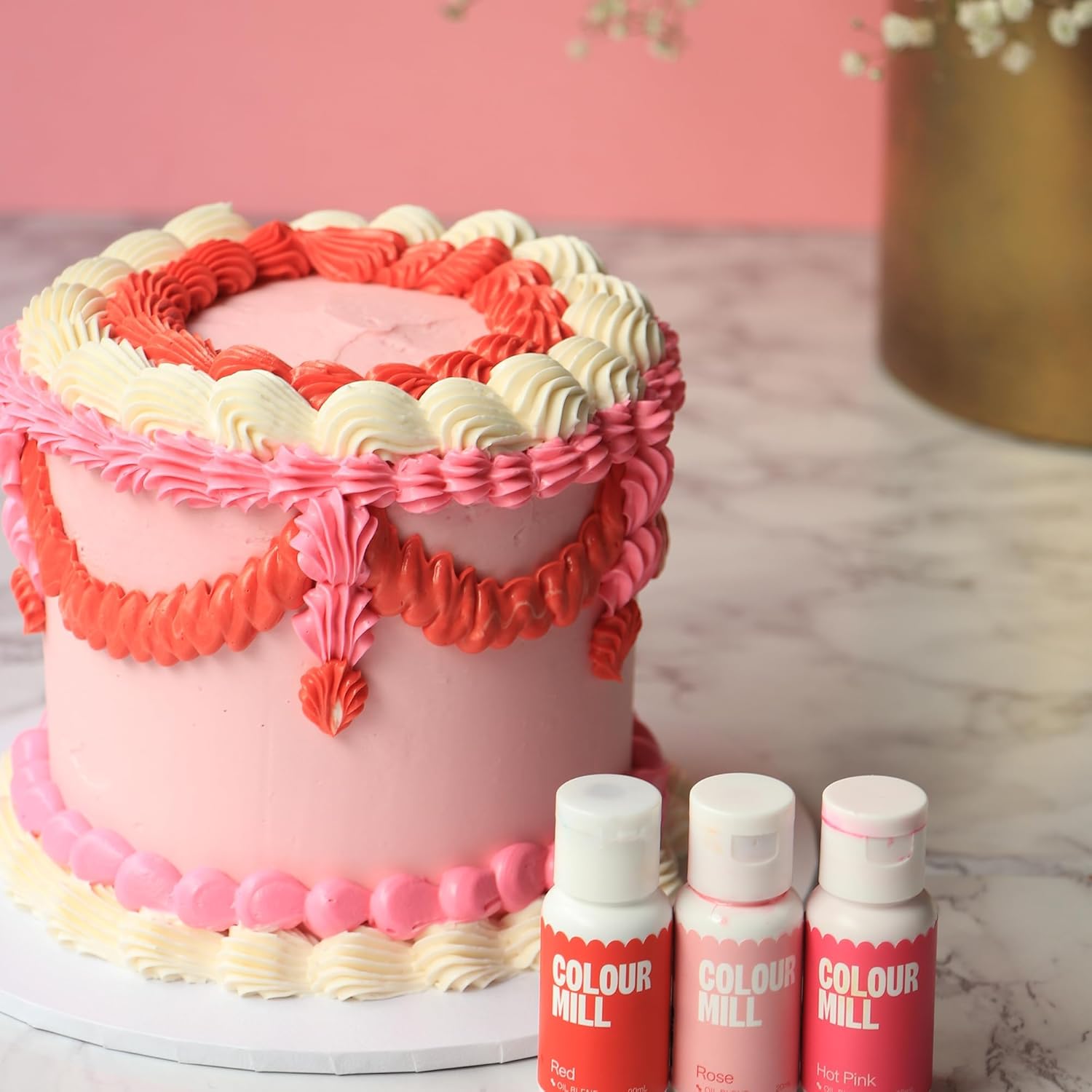 Colour Mill Oil-Based Food Coloring, 20 Milliliter Christmas Set Each of 3 Colors: Red, Green & White