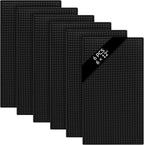 Tioncy 6 Pcs Bar Mat for Countertop 6 x 12 Inch Non Slip Rubber Mat Service Spill Cocktail Bartending Coffee Bar Mats for Hot Dishes Restaurants Barbershop Clippers Hot Pads, Black