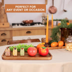 Rectangular Wooden Platters Long Charcuterie Boards Decorations Serving Trays Platter for Cookie, Snack, Appetizer, Dessert, Party, Food Dish Rectangle Acacia Wood Kitchen Platter Plates Cheese Board