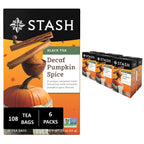 Stash Tea Decaf Pumpkin Spice Black Tea - Decaf, Non-GMO Project Verified Premium Tea with No Artificial Ingredients, 18 Count (Pack of 6) - 108 Bags Total
