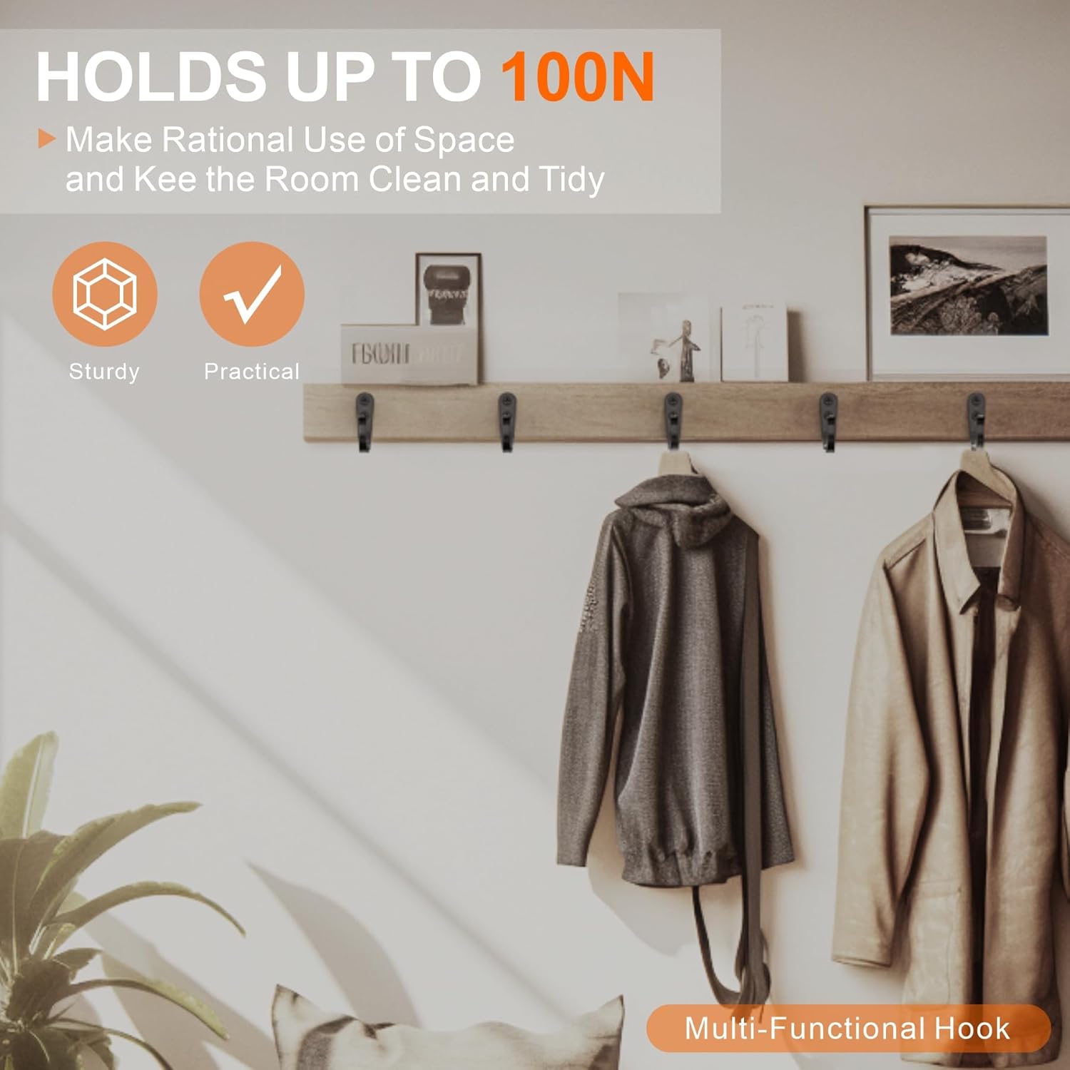 20PCS Heavy Duty Metal Coat Hooks for Wall, Single Prong Hanging Hooks with 40 Screws for Towels, Backpacks, Hats & Dog Leashes