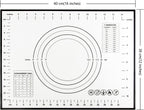 Yansumi Silicone Pastry Mat Extra Large Non-Slip Mat for Rolling Dough Pie Crust and Baking Non-Stick with Measurements (16x12,Black)