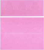 Embossing Lace Fondant Molds, Multi Circle Flowers Lace Mat Wedding Cake Decoration Tool, Rattan Shaped Cupcake Mat Silicone Molds Set of 2