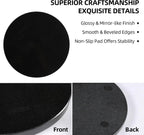 Koville African Natural Marble Cutting Board for Kitchen, 11inch Round Hand Crafted Marble Slab for Cheese, Charcuterie, Pastry Board - Wedding Gift, House Warming Gift(Zimbabwe Black)