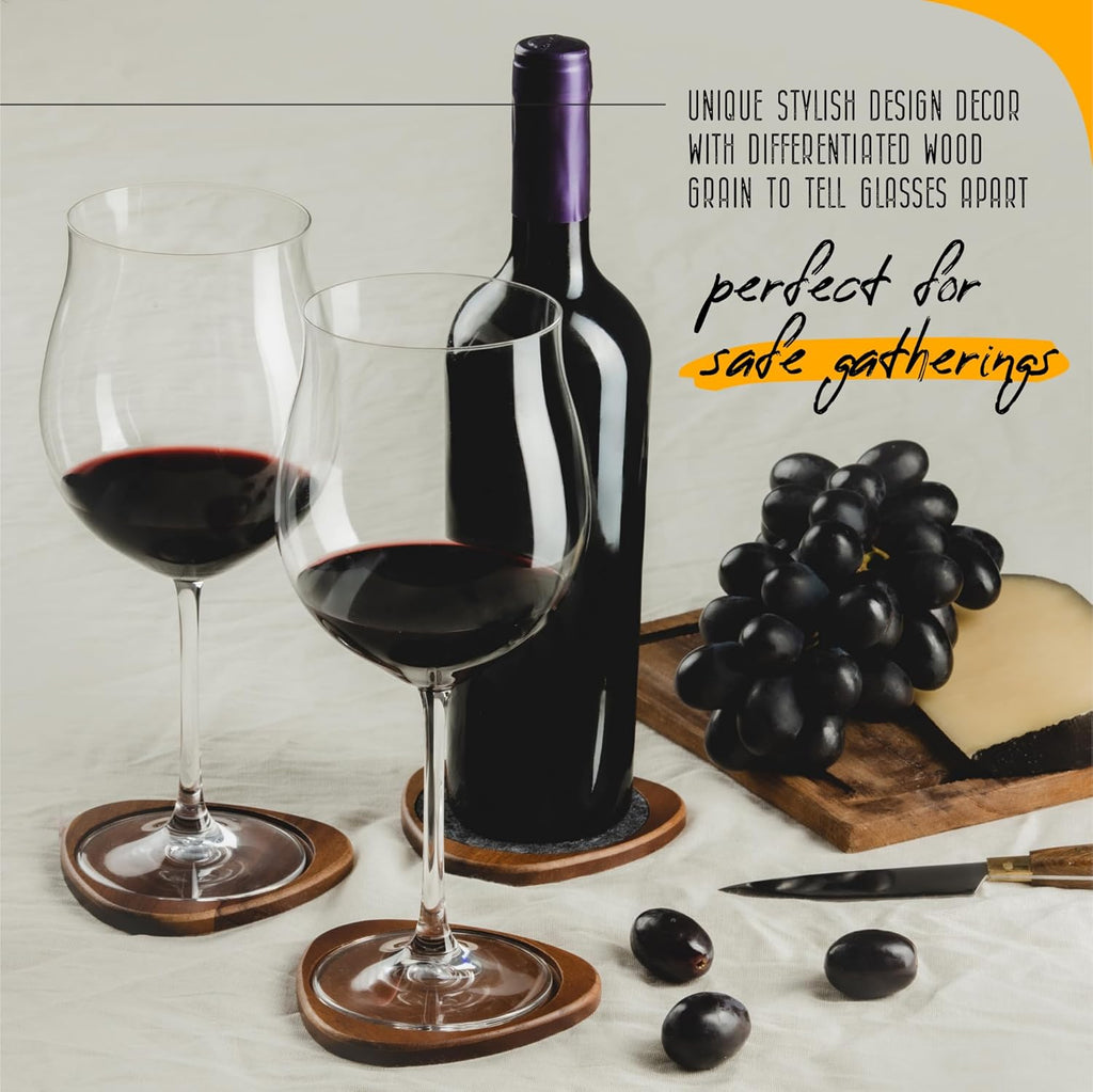 Roonin Mid Century Modern Decor Coasters Set of 4 - Absorbent Coaster - Felt Coaster MCM Decor - Midcentury Modern Wooden Coasters for Drink