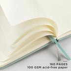 &And Per Se Dotted Journal Notebook, A5 Hardcover Leather Bullet Dotted Journal, 160 Pages 100 gsm Thick Dotted Paper，3 Sheets of Stickers Included - 5.7'' x 8'' (Light lavender)