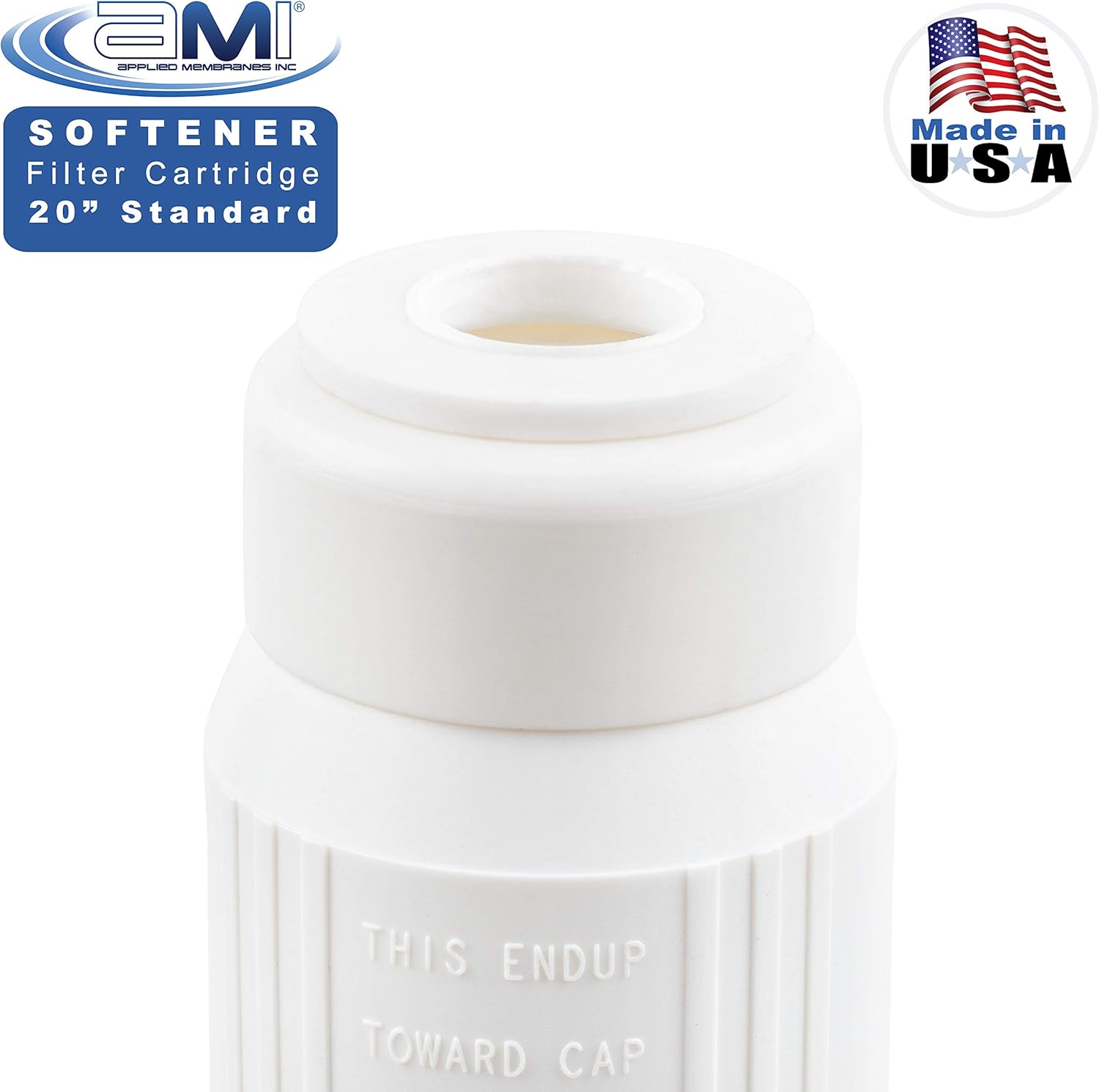 Water Softening Filter Cartridge | 20" Standard Universal Size | Ion Exchange Filter Softens Water | Great for Espresso and Washing Machines (20" Standard | 1 Pack)