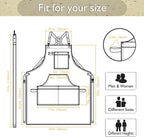 Work Aprons with Multiple Pockets, Waterproof Canvas for Cooking, Painting, Crafting, Gardening, Sizes M to XXL, Colorful Spots