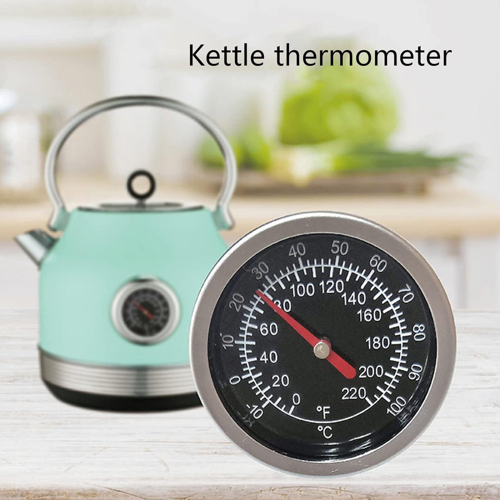 Temperature Probe Meter Gauge, Dial Thermometer NPT, Stainless 1/4 NPT Thermometer for Boiler Tea Pot Kettle -10-100℃/0-220ºF Thread Joint Dial Thermometers
