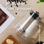 French Press Coffee Maker 22Oz - Double-Wall Insulated Borosilicate Glass - Ergonomic Handle - Coffee Gift - Tea & Coffee Press
