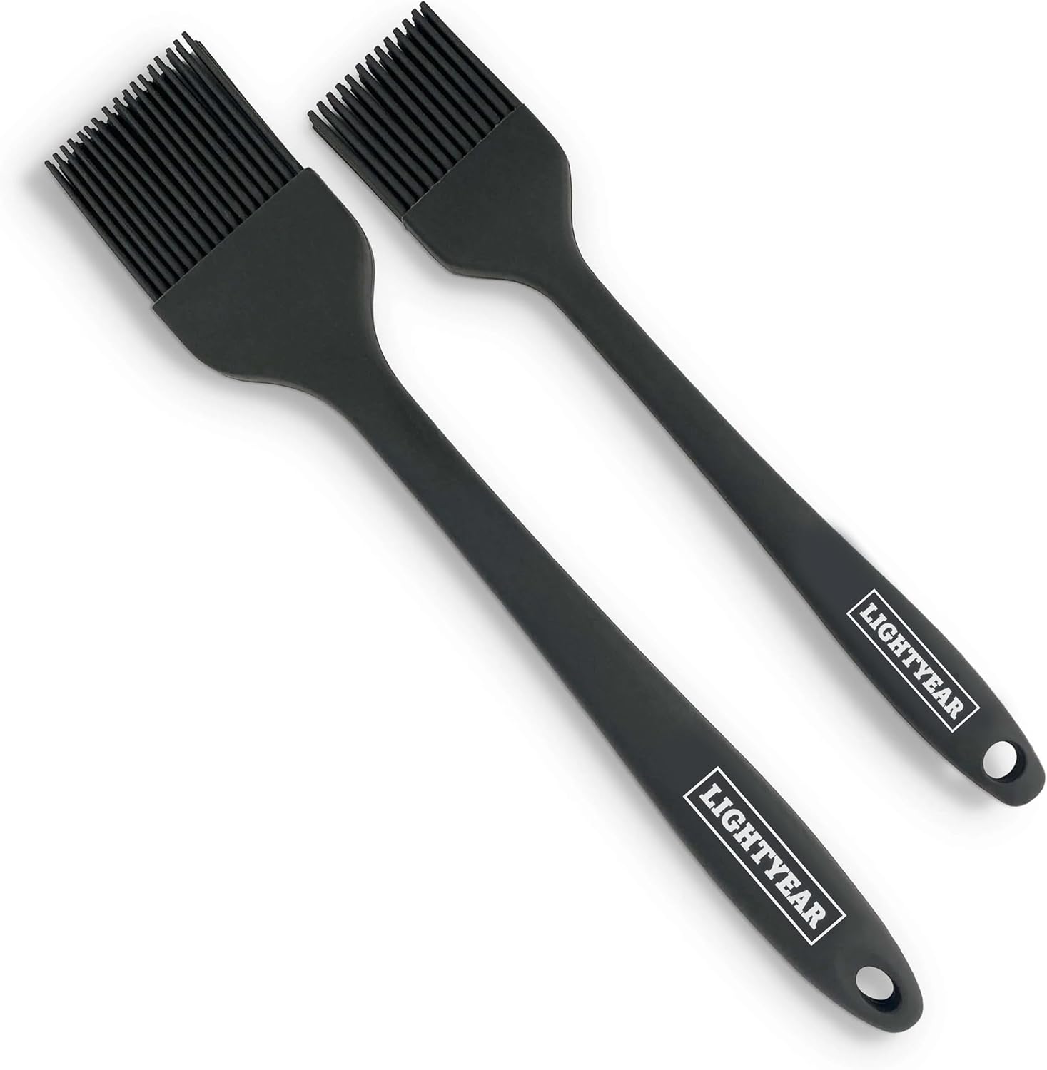 Lightyear Silicone Basting Pastry Brush Set (2 Pcs) ❘ 450°F Heat Resistant Oil Brush for Your Kitchen - Ideal For BBQ’s, Baking & Cooking | 100% Food Grade Silicone - BPA Free & Dishwasher Safe