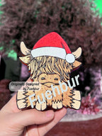 【300+ Design Optional】 Fuehbur Baby Highland Cow Car Freshies Silicone Mold - Air Freshie - Aroma Bead Freshener - Candle Soap Mould - Oven Safe