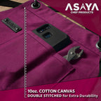 Asaya Chef and BBQ Apron with Bottle Opener and Hand Towel - 10oz Cotton Canvas, Stainless Steel Hardware - Cross Back Straps