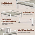 Coffee Bar Organizer Countertop, 2 Tier Mug Cup Holder Stand with 10 Hooks, 60 K Cup Coffee Pod Drawer with Mug Rack, Multifunctional Shelf Organizer for Kitchen, Grey