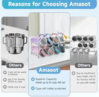 Larger Water Bottle Organizer for Stanley 40 oz Tumbler, Stackable Water Bottle Holder Rack for Cabinet, Kitchen Storage Organizer for for Stanley Cup Accessories, Tumbler Storage Holder，2 Pack