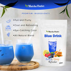 Blue Drink Spirulina Powder, Berry & Honey Refresher 12oz Blue Drink Mix Natural Food Colorant Perfect for Ice Mix Yogurts Baked Treats Loaded Tea Bubble Tea