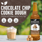 Syruvia Chocolate Chip Cookie Dough & S’mores Coffee Syrup - 25.4 fl oz Premium Coffee Flavoring Syrup. Kosher and Gluten-Free. Perfect for Drinks, Sodas, Shakes, Desserts, & More.