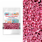 Rose Gold Pearl Rods Sprinkles, Baking Sprinkles for Cake Decorating, Mix Size Sugar Candy For Donut, Cupcake Topper, New Year, Holiday, Wedding Party Supplies, 150g/5.29oz