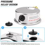 MEANLIN MEASURE 0~15Psi Stainless Steel 1/4" NPT 2.5" Single Scale FACE DIAL,Glycerin Filled Pressure Gauge, WOG Water Oil Air Lower Mount, with 1/4" x 1/2" NPT and 1/4" x 3/8" NPT Hex Bushing