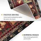 Farmhouse Rooster Dish Drying Mat 18 x 24 Inch Vintage Chicken Flower Absorbent Microfiber Dish Drying Pad Western Country Cabin Decor Dish Drainer Large Mat for Kitchen Counter Coffee Bar