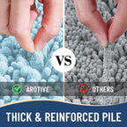 Arotive Luxury Chenille Bathroom Rug Mat, Extra Soft Thick Absorbent Shaggy Bath Rugs, Non-Slip Machine Wash Dry, Plush Bath Mats for Bathroom, Shower and Tub, 34x21, Blue