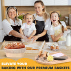 Sourdough Starter Kit, 10" Oval Banneton Sourdough Bread Baking Supplies with Bread Scoring Lame, Scrapers, Dough Whisk, Sour dough Bread Proofing Basket Tools for Fermentation