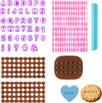 212 Pcs Letter Stamps for Clay, Pottery Name Alphabet Cookie Stamps Molds for Cake Baking Chocolate, Embosser Fondant Clay Letter Stamp Cutters Stencils, Mooncake Air Dry Polymer Clay Cutters Molds