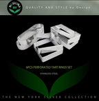 NewlineNY Stainless Steel 6 Pcs Perforated Oval, Rectangular, Square Tart Rings Molding Plating: 2 of each (5" x 1.5") + (4" x 1.5") + (2.8" square) x (0.8" H) Sizes