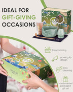 Matcha Whisk Set, Ceramic Matcha Bowl, Bamboo Whisk, Scoop, Sifter, Holder, Tea Towel - 6 Pcs Matcha Kit Gift for Matcha Lovers Beginners (Green)