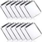 Mimorou 12 Pcs Baking Sheet Stainless Steel Cookie Small Metal Sheet Pans Professional Rectangle Oven Trays Kitchen Baking Cooking Oven and Toaster, Dishwasher Safe