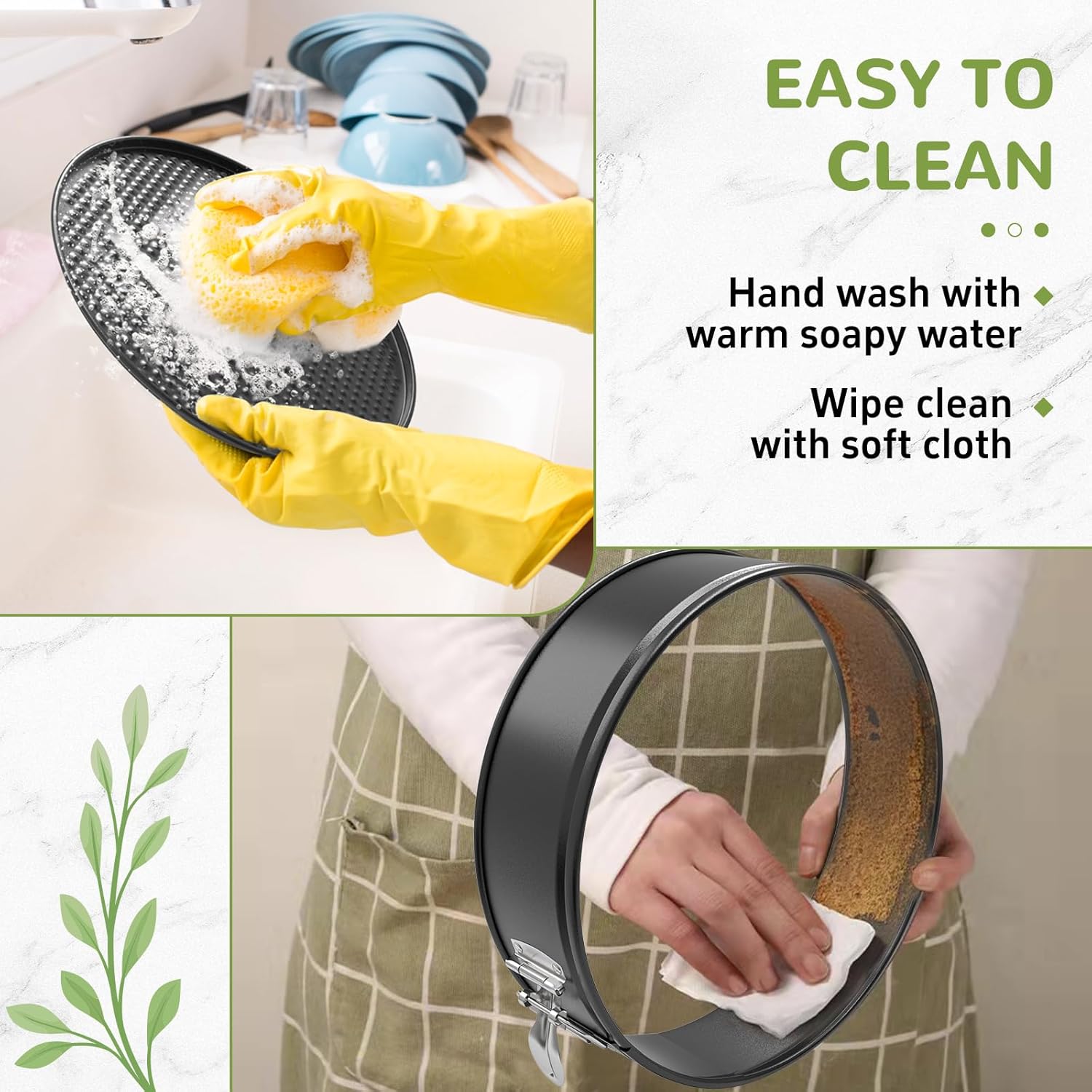 10 Inch Springform Pan with Removable Bottom, Non-stick Round Spring Form Cake Mold Cheesecake Pan For Baking