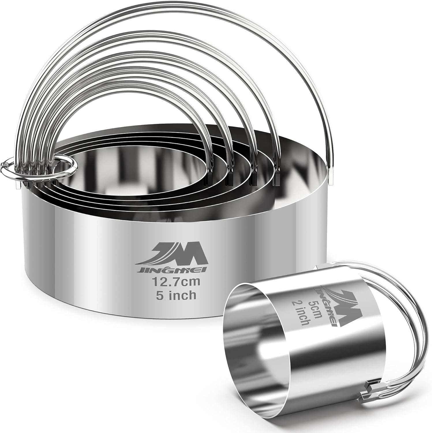 Biscuit Cutter Set for baking 2inch 2.5inch 3inch 3.5inch 4inch 5inch large size Round Cookies Cutter with Handle Professional Baking Dough Tools 6pcs set