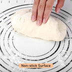 Silicone Pastry Mat with Measurement, Kids Baking Mat for Fondant, Rolling Dough, Pie Crust, Pizza and Cookies, Dough Mat, Counter Mat 12" x 16", Black