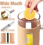 Kodrine Tumbler with Lid and Straw, 24 oz Glass Tumbler with Handle, Iced Coffee Cup Boba Smoothie Cup, Coffee Tumbler Water Tumbler Cups with Bamboo Lid Home Office Tumblers, Amber