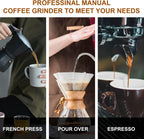 M6 Manual Coffee Grinder,Conical Hexagonal Burr & Double Bearings for Smooth Grinding,Portable Mini Hand Coffee Grinder for Espresso Pour Over French Press at Home or Camping Travling