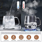 Glass Teacups 4 Pack Glass Tea Cup with Infuser and Lid, 17.6oz/520ml Large Borosilicate Teacup,Tea Clear Mug Cup for Loose Leaf Blooming Tea, Microwave & Dishwasher Safe