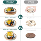 Halloween Coasters Set of 6, Unique Coaster, Minacun Absorbent Coasters with Holder Halloween Thanksgiving Themed Party Decoration 4.3 Inch