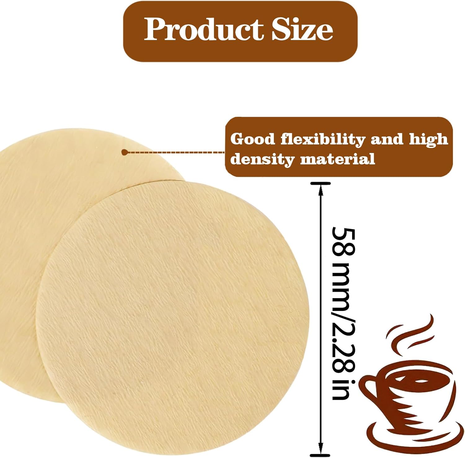 800 Count Espresso Coffee Filters, 58 mm Unbleached Round Coffee Paper Filter for Espresso Machine, Disposable Coffee Filter Compatible with Espresso Coffee Maker