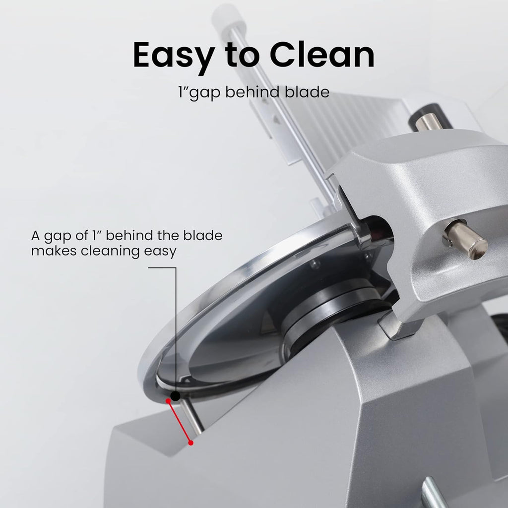 Toogood 8.7" Commercial Slicer, 1/4 HP Electric Meat Slicer, Italian Carbon Steel Blade, Quiet Performance, Semi-frozen Meat/Cheese/Food Slicer, 0.5mm to 15mm Thickness