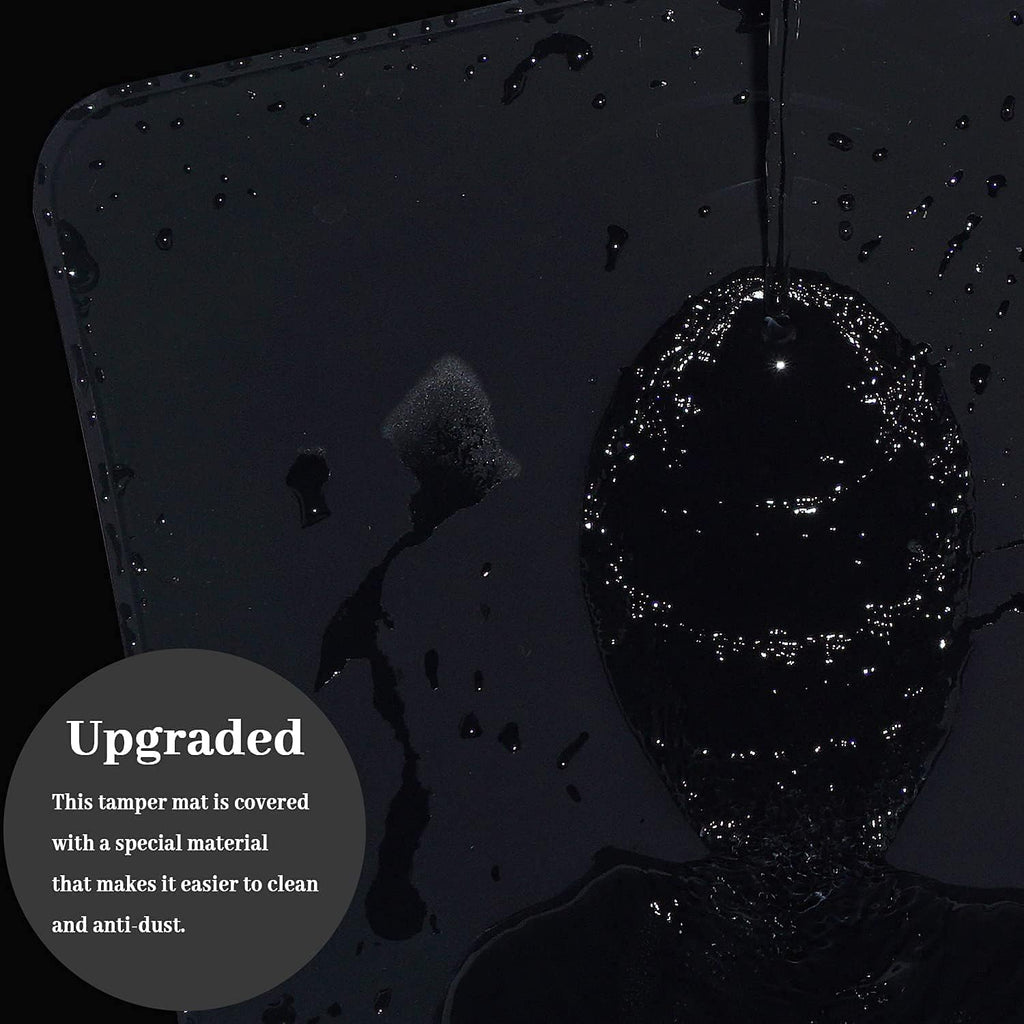 Coffee Tamper Mat for Portafilter - Silicone Tamping Pad -Espresso Machine Accessories (Black)