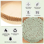 1 Pack Light Green 2 lb Pie Weights for Baking Crust Ceramic Weights Blind Baking Beads with 50 Pcs Disposable Parchment Paper Pie Liner Fit 8,9,10 Inch Dish