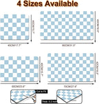 Dish Drying Mat for Kitchen, 15.7'' x 23.6'' Checkered Coffee Bar Mat for Countertops, Coffee Station Mat with Non-slip Rubber Backed, Absorbent Dish Dying Pat for Kitchen Counter, Blue & White