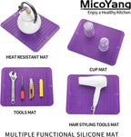 Silicone Dish Drying Mat for Multiple Usage,Easy clean,Eco-friendly,Heat-resistant Silicone Mat for Kitchen Counter or Sink,Refrigerator or drawer liner Purple L 16 inches x 12 inches