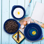 GLAD Mixing Bowls with Pour Spout, Set of 3 Nesting Design Saves Space Non-Slip, BPA Free, Dishwasher Safe Plastic Kitchen Cooking and Baking Supplies, Blue