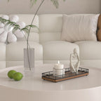 Wooden Decorative Tray, Oak 11.2" L Coffee Table Tray for Kitchen Countertop Soap Sponge Holder Candle Nightstand Table Centerpieces for Dining Room Decor Walnut