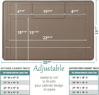 The Original Under Sink Mat - Adjustable Silicone mat, Waterproof Under The Sink Bathroom Vanity Mat - 28" x 19" or smaller