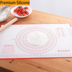 Silicone Baking Mat，Non Stick Rolling Dough with Measurements for Pie Pizza Cookies Fondant Making，Extra Thick Non Slip Silicone Pastry Mat