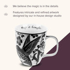 Karma Gifts 16 oz Black and White Boho Mug Hummingbird - Cute Coffee and Tea Mug - Ceramic Coffee Mugs for Women and Men, 1 Count (Pack of 1)
