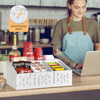 Coffee Bar Organizer for Accessories, Wood Station for Countertop, Farmhouse Pod Holders, White Condiment Organizer for Decor