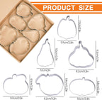 6Pcs Pumpkin Cookie Cutters Fall Pumpkin Shape Cookie Cutting Molds Cute Biscuit Cutters for Autumn Harvest Thanksgiving Halloween DIY Craft Baking Supplies